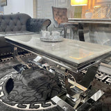 Luxury-white-marble-coffee-table-stainless-steel-base-130cm