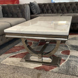 Luxury-white-marble-coffee-table-stainless-steel-base-130cm