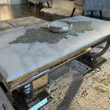 Luxury-white-marble-coffee-table-stainless-steel-base-130cm