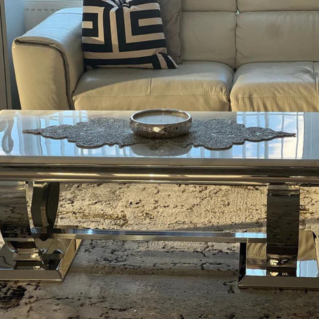 Luxury-white-marble-coffee-table-stainless-steel-base-130cm