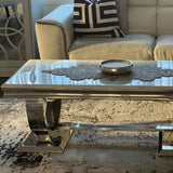 Luxury-white-marble-coffee-table-stainless-steel-base-130cm