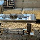 Luxury-white-marble-coffee-table-stainless-steel-base-130cm