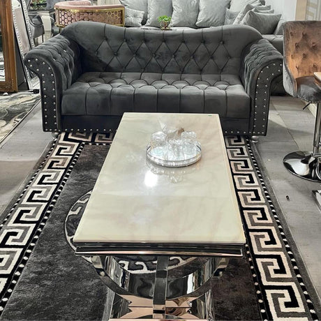 Luxury-white-marble-coffee-table-stainless-steel-base-130cm