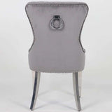 Bermondsey Plush Velvet Dining Chairs Set of 2 With Round Knocker Back