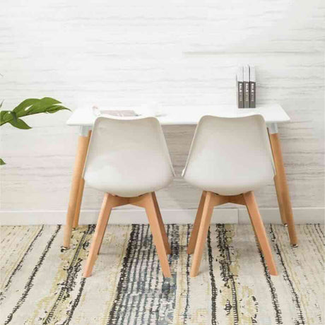 Minimalist-4-Seater-Rectangular-White-High-Gloss-Tabletop-Wooden-Legs-120cm