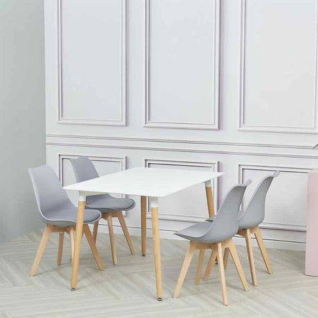 Minimalist-4-Seater-Rectangular-White-High-Gloss-Tabletop-Wooden-Legs-120cm