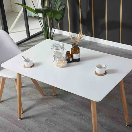 Minimalist-4-Seater-Rectangular-White-High-Gloss-Tabletop-Wooden-Legs-120cm