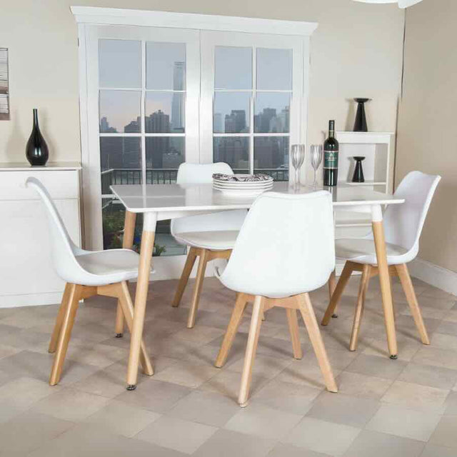 Minimalist-4-Seater-Rectangular-White-High-Gloss-Tabletop-Wooden-Legs-120cm