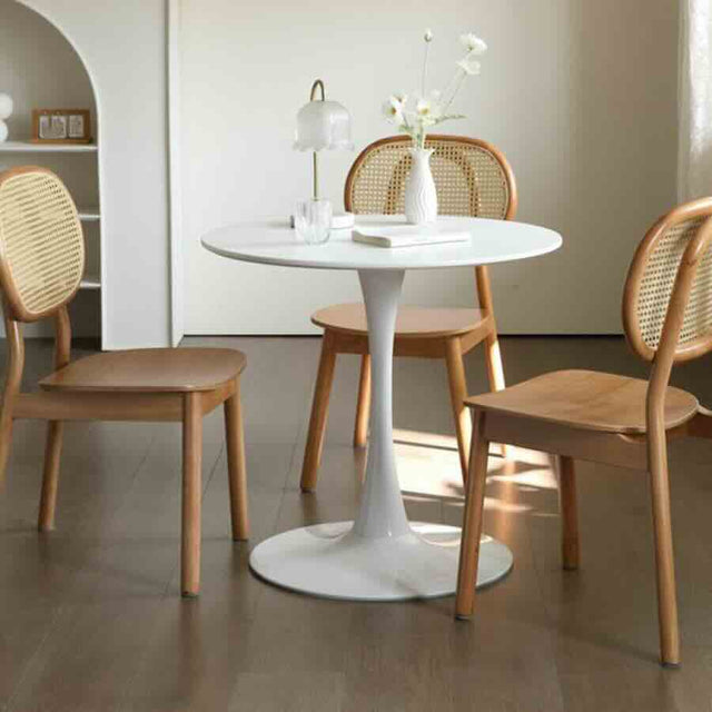 Minimalist-4-Seater-Round-White-MDF-Dining-Table-White-Pedestal-Base-80cm