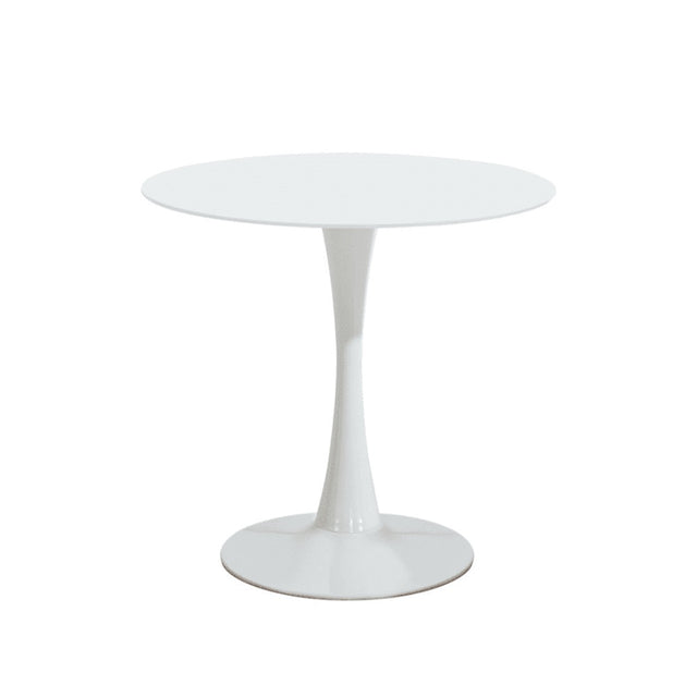 Pimlico 80cm Round White Dining Table Set And 4 Kenmare Stackable Dining Chairs