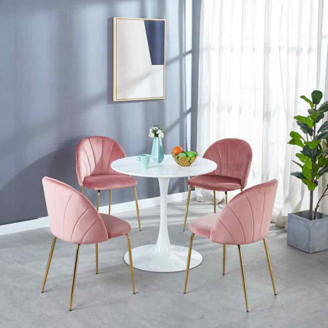 Minimalist-4-Seater-Round-White-MDF-Dining-Table-White-Pedestal-Base-80cm