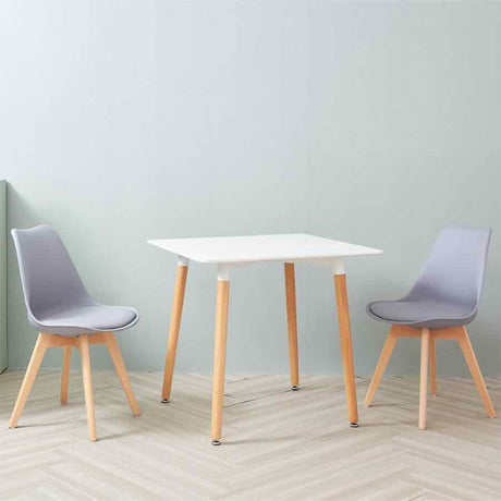 Minimalist-4-Seater-Square-White-High-Gloss-Tabletop-Wooden-Legs-80cm