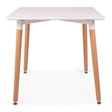 Minimalist-4-Seater-Square-White-High-Gloss-Tabletop-Wooden-Legs-80cm