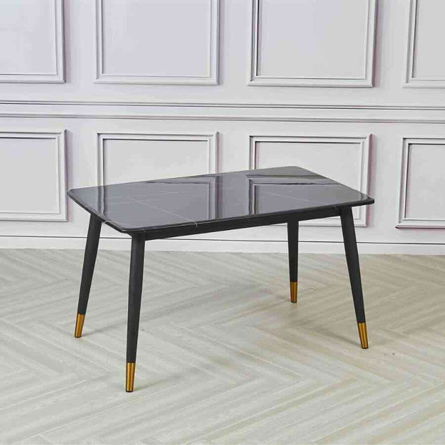 Beverley Modern 6 Seater Rectangular Marble Dining Table 130cm