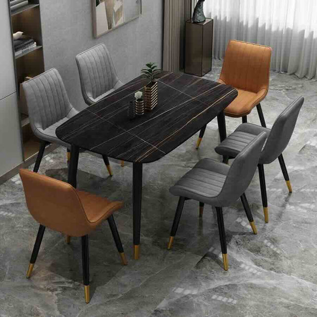 Beverley Modern 6 Seater Rectangular Marble Dining Table 130cm