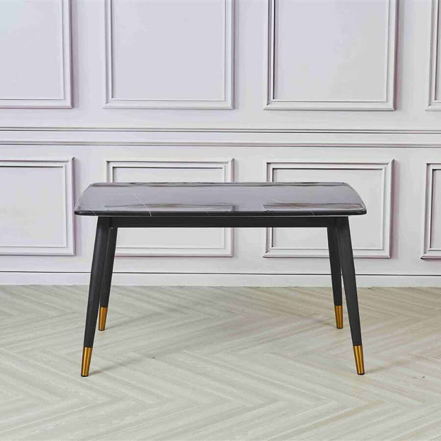 Beverley Modern 6 Seater Rectangular Marble Dining Table 130cm