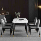 Beverley Modern 6 Seater Rectangular Marble Dining Table 130cm