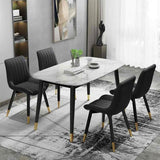 Beverley Modern 6 Seater Rectangular Marble Dining Table 130cm