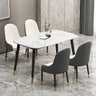 Minimalist-6-Seater-White-Marble-Dining-Table-Tabletop-Black-Metal-Legs-130cm