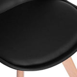 Minimalist-Black-Plastic-Cushioned-Dining-Chair-Wooden-Beech-Legs