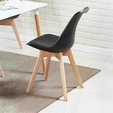 Kinsale Classic Dining Chair Set of 4 With PU Leather Cushion & Wooden Beech Legs