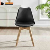 Kinsale Classic Dining Chair Set of 4 With PU Leather Cushion & Wooden Beech Legs