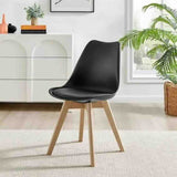 Kinsale Classic Dining Chair Set of 4 With PU Leather Cushion & Wooden Beech Legs