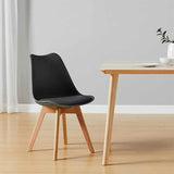 Kinsale Classic Dining Chair Set of 4 With PU Leather Cushion & Wooden Beech Legs