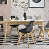 Kinsale Classic Dining Chair Set of 4 With PU Leather Cushion & Wooden Beech Legs