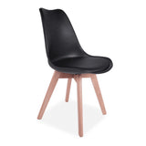 Minimalist-Black-Plastic-Cushioned-Dining-Chair-Wooden-Beech-Legs