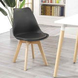 Kinsale Classic Dining Chair Set of 4 With PU Leather Cushion & Wooden Beech Legs