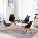 Kinsale Classic Dining Chair Set of 4 With PU Leather Cushion & Wooden Beech Legs