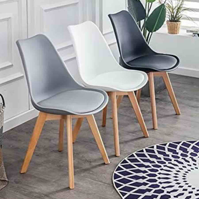 Kinsale Classic Dining Chair Set of 4 With PU Leather Cushion & Wooden Beech Legs