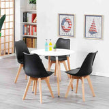 Kinsale Classic Dining Chair Set of 4 With PU Leather Cushion & Wooden Beech Legs