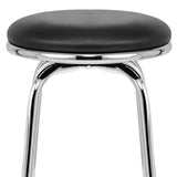 Minimalist-Black-leather-swivel-bar-stool-with-chrome-metal-frame