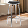 Minimalist-Black-leather-swivel-bar-stool-with-chrome-metal-frame