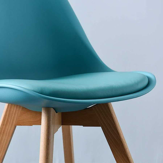 Minimalist-Blue-Plastic-Cushioned-Dining-Chair-Wooden-Beech-Legs