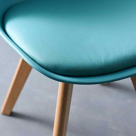 Minimalist-Blue-Plastic-Cushioned-Dining-Chair-Wooden-Beech-Legs