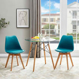 Kinsale Classic Dining Chair Set of 4 With PU Leather Cushion & Wooden Beech Legs