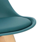 Minimalist-Blue-Plastic-Cushioned-Dining-Chair-Wooden-Beech-Legs