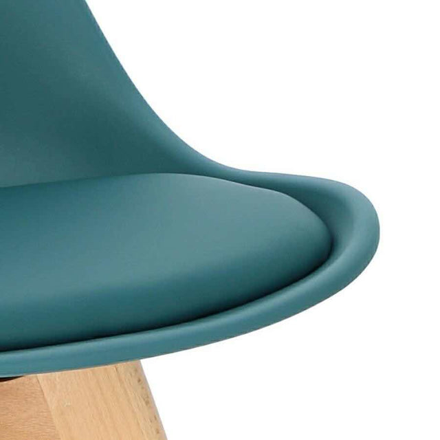 Minimalist-Blue-Plastic-Cushioned-Dining-Chair-Wooden-Beech-Legs