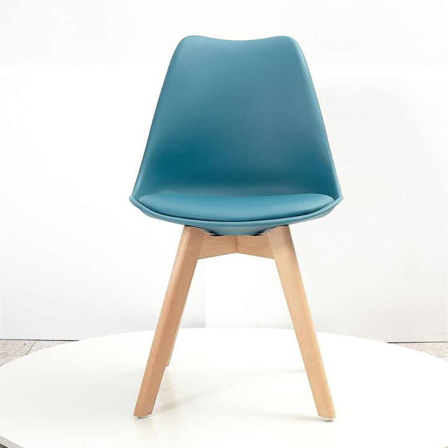 Minimalist-Blue-Plastic-Cushioned-Dining-Chair-Wooden-Beech-Legs