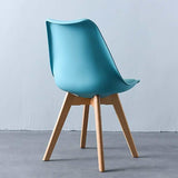 Minimalist-Blue-Plastic-Cushioned-Dining-Chair-Wooden-Beech-Legs