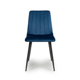    Minimalist-Blue-Velvet-Dining-Chair-Vertical-Stitching-Black-Metal-Legs