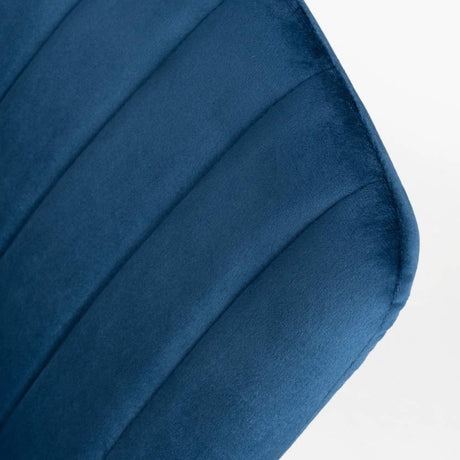    Minimalist-Blue-Velvet-Dining-Chair-Vertical-Stitching-Black-Metal-Legs