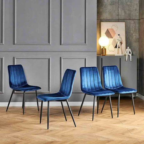 Minimalist-Blue-Velvet-Dining-Chair-Vertical-Stitching-Black-Metal-Legs-Set-of-2