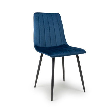 Minimalist-Blue-Velvet-Dining-Chair-Vertical-Stitching-Black-Metal-Legs-Set-of-2