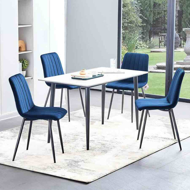 Minimalist-Blue-Velvet-Dining-Chair-Vertical-Stitching-Black-Metal-Legs-Set-of-2