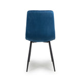 Minimalist-Blue-Velvet-Dining-Chair-Waffle-Back-Black-Dining-Legs-Set-of-2