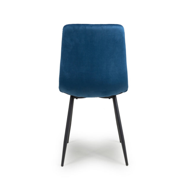 Minimalist-Blue-Velvet-Dining-Chair-Waffle-Back-Black-Dining-Legs-Set